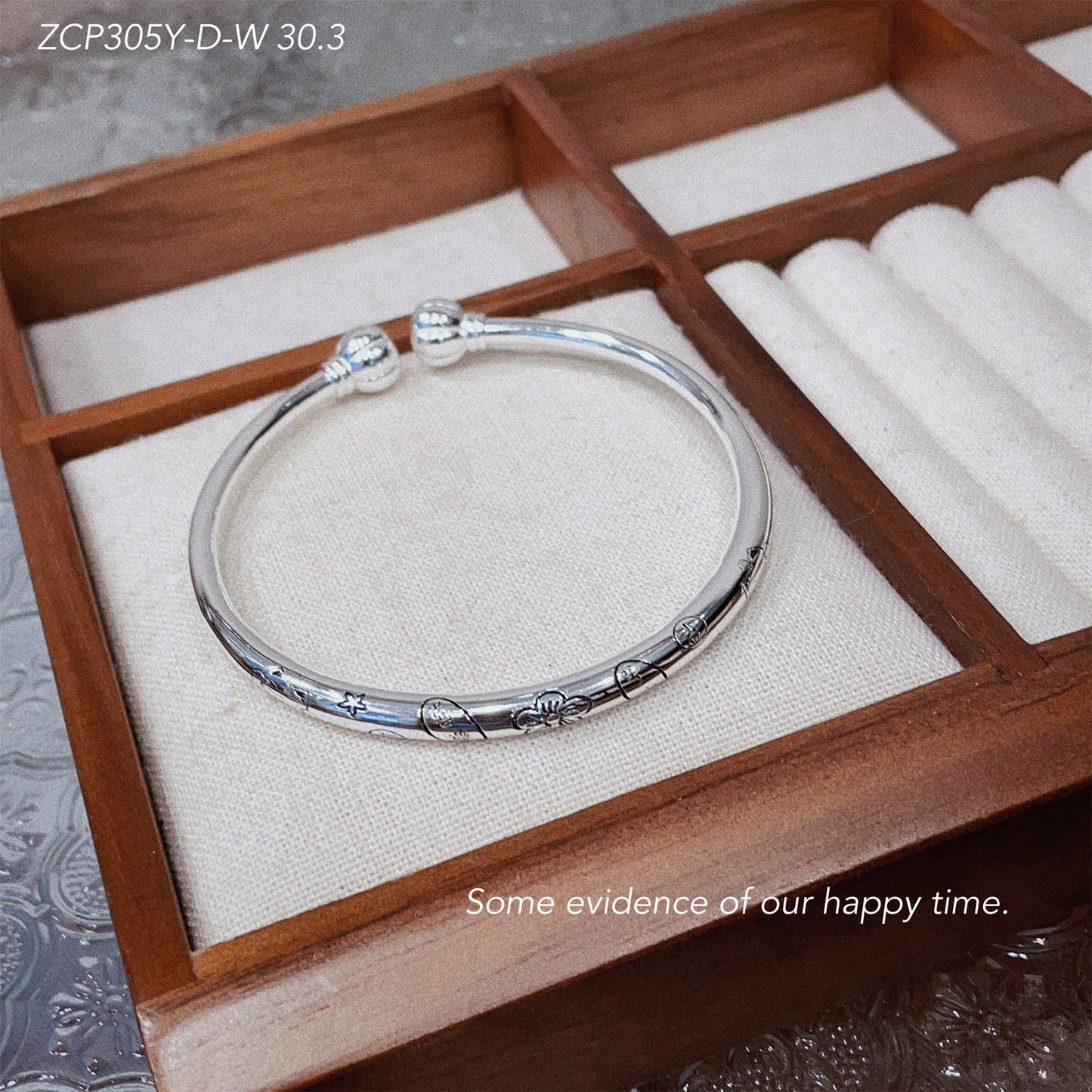 Pumpkin head open bracelet pure silver - jewelry - weilin.com