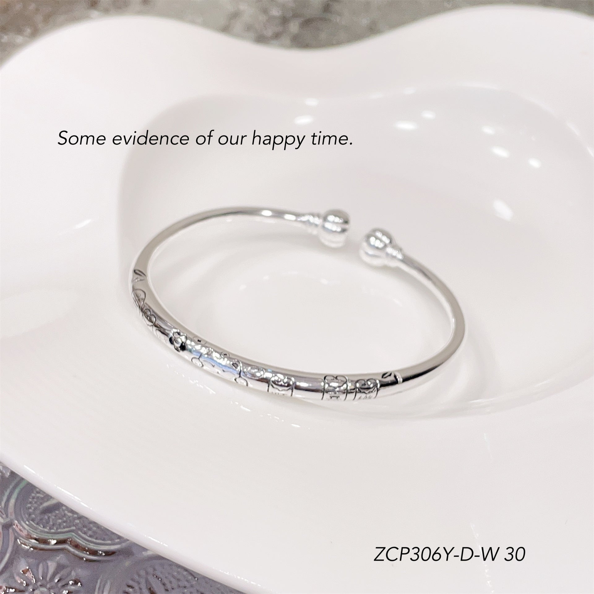 Pumpkin head open bracelet pure silver - jewelry - weilin.com