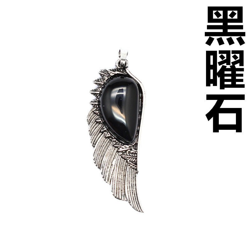 Punk Vintage Crystal Wing Pendant - jewelry - weilin.com