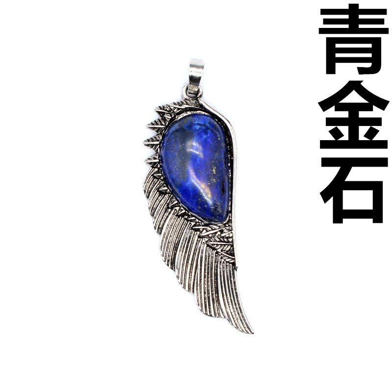 Punk Vintage Crystal Wing Pendant - jewelry - weilin.com