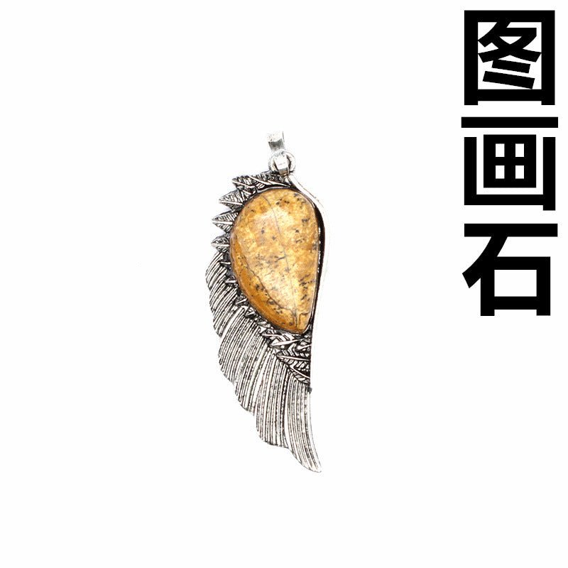 Punk Vintage Crystal Wing Pendant - jewelry - weilin.com