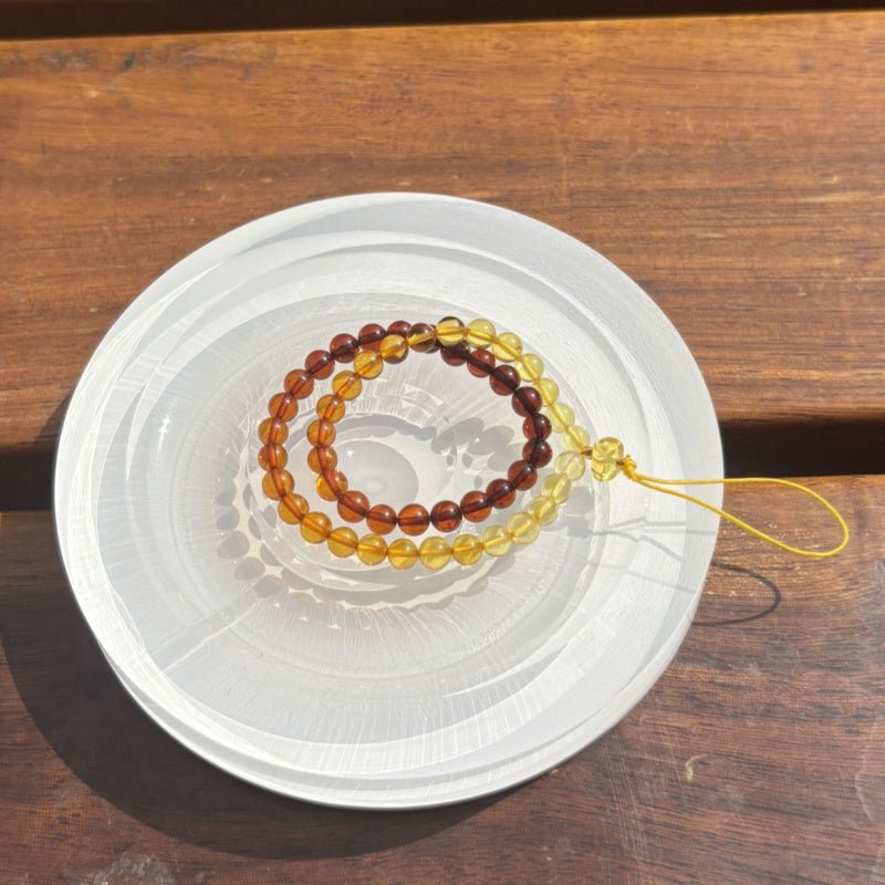 Rainbow amber beaded pendant - jewelry - weilin.com