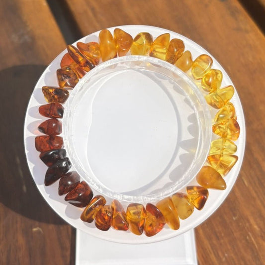 Rainbow conformal amber necklace - jewelry - weilin.com