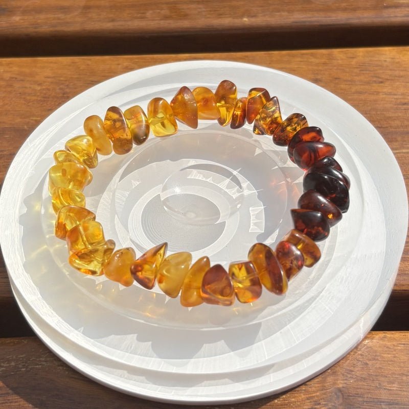 Rainbow conformal amber necklace - jewelry - weilin.com