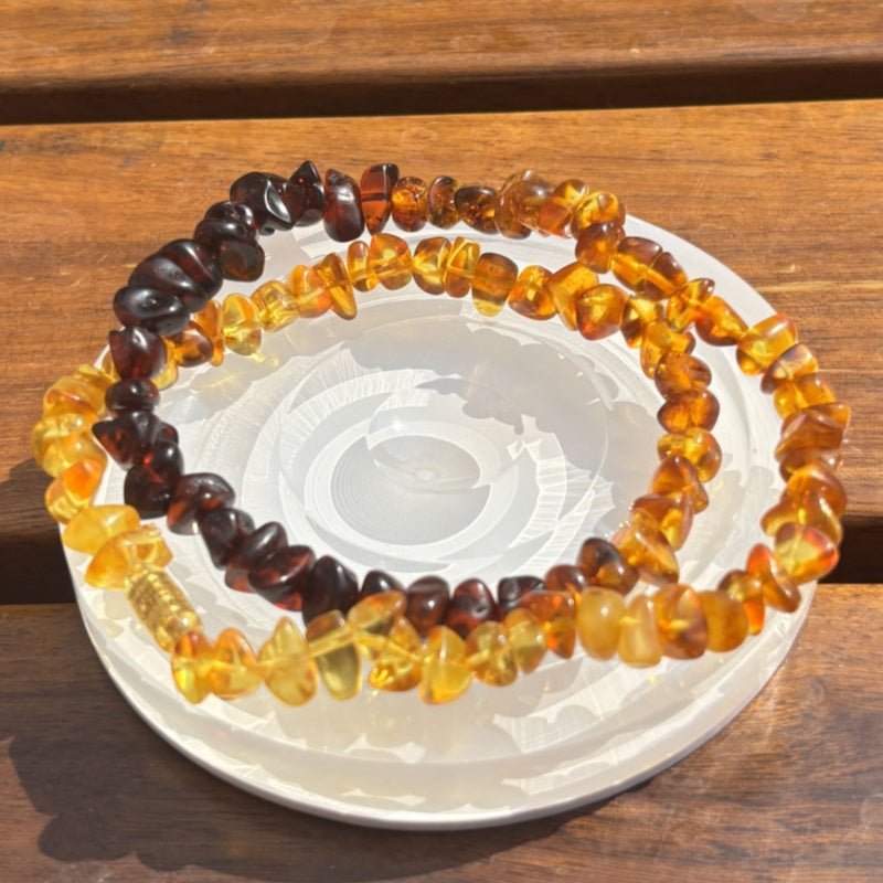 Rainbow conformal amber necklace - jewelry - weilin.com