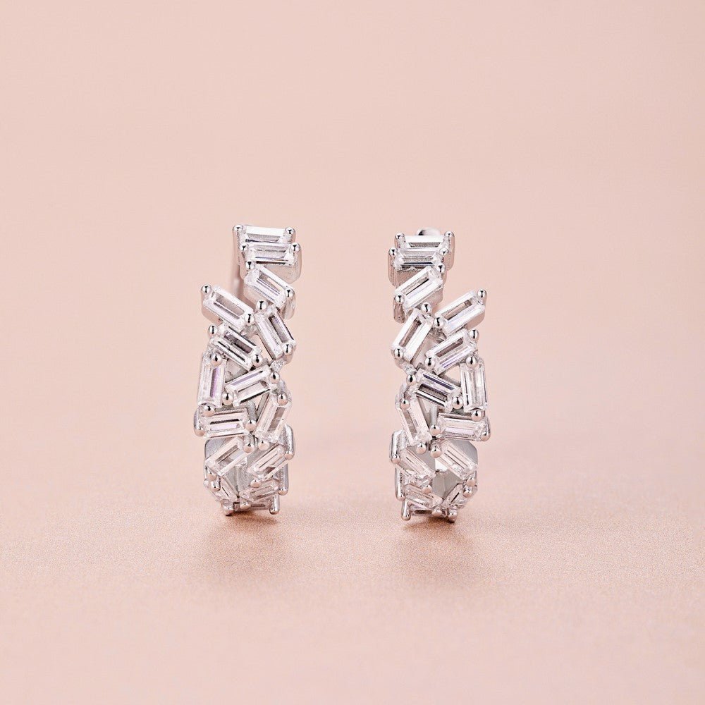 Rainbow inlaid colored zircon earrings - jewelry - weilin.com