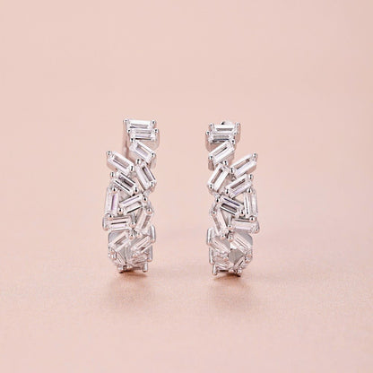 Rainbow inlaid colored zircon earrings - jewelry - weilin.com