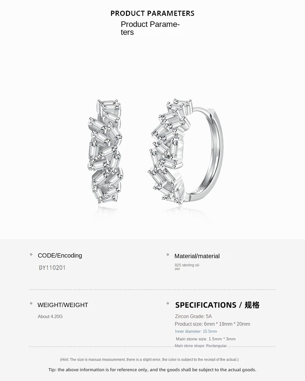 Rainbow inlaid colored zircon earrings - jewelry - weilin.com