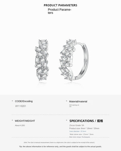 Rainbow inlaid colored zircon earrings - jewelry - weilin.com