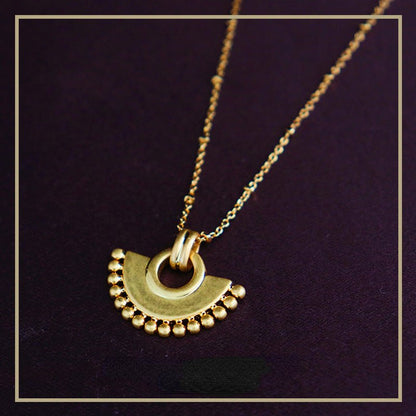 Retro Chinese style personalized fan necklace for women - jewelry - weilin.com