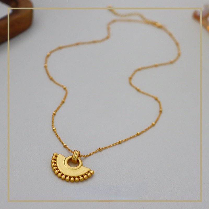Retro Chinese style personalized fan necklace for women - jewelry - weilin.com