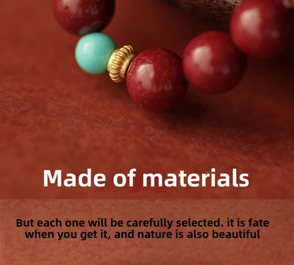 Retro Chinese style purple gold sand cinnabar hand everything goes well bracelet for women - jewelry - weilin.com
