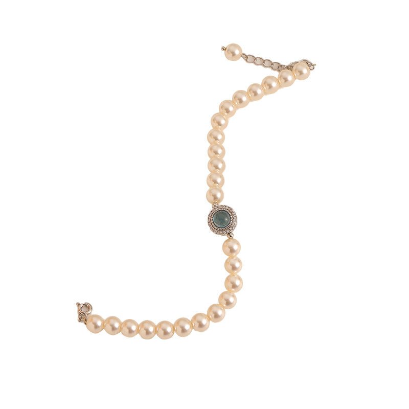 Retro high - end exquisite pearl zircon bracelet - jewelry - weilin.com