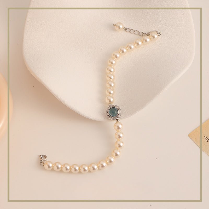 Retro high - end exquisite pearl zircon bracelet - jewelry - weilin.com