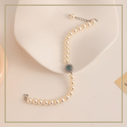 Retro high - end exquisite pearl zircon bracelet - jewelry - weilin.com