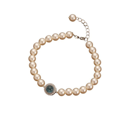 Retro high - end exquisite pearl zircon bracelet - jewelry - weilin.com