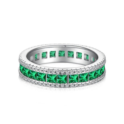 Retro high - end zircon emerald ring - jewelry - weilin.com