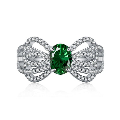 Retro high - end zircon emerald ring - jewelry - weilin.com