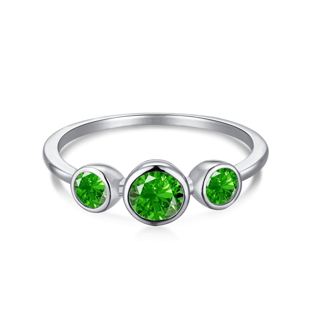 Retro high - end zircon emerald ring - jewelry - weilin.com