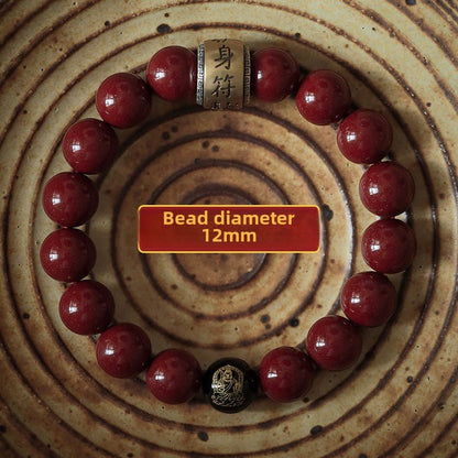 Retro New Chinese style purple gold sand cinnabar bracelet black agate bracelet men's - jewelry - weilin.com
