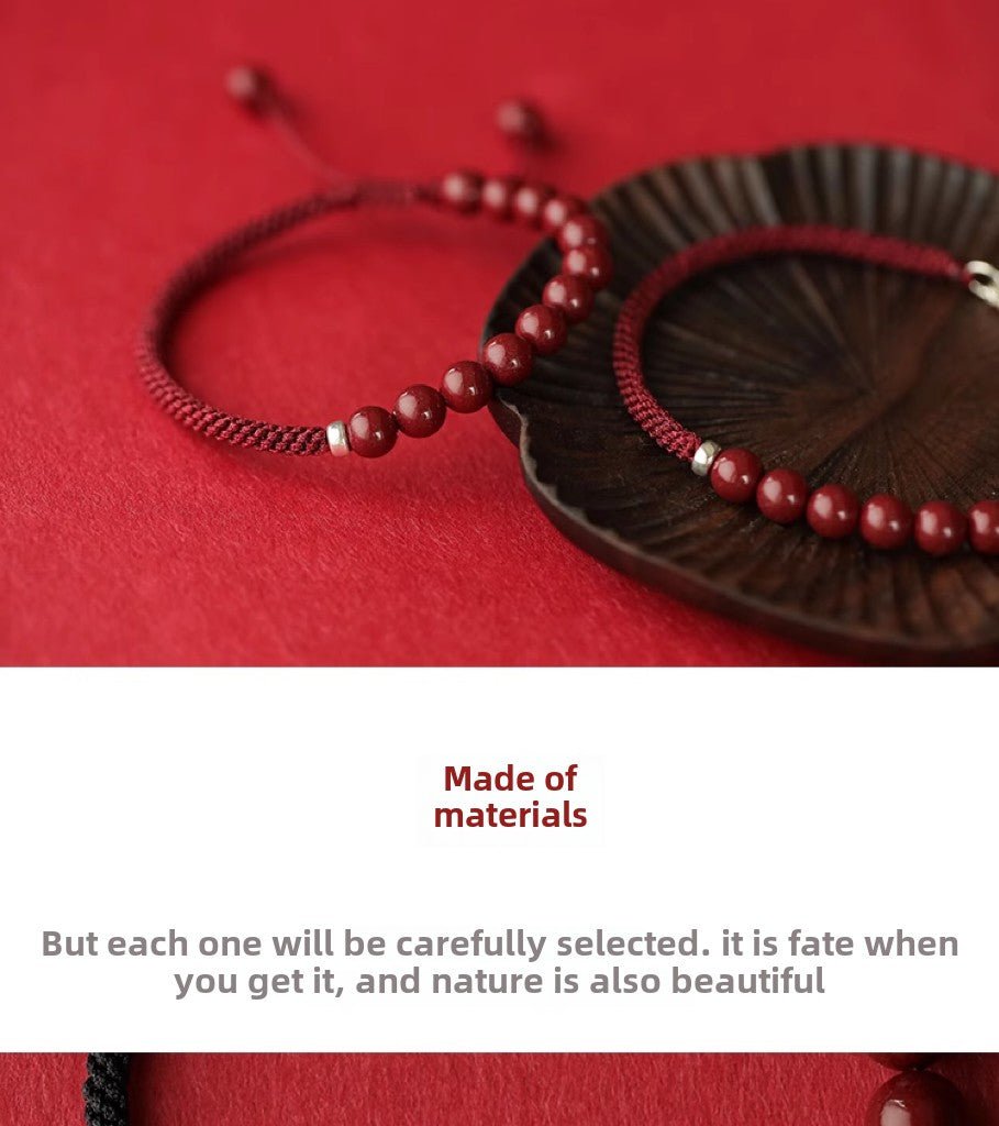 Retro New Chinese style purple gold sand cinnabar bracelet hand - woven bracelet - jewelry - weilin.com