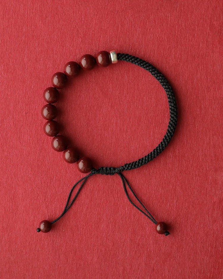 Retro New Chinese style purple gold sand cinnabar bracelet hand - woven bracelet - jewelry - weilin.com