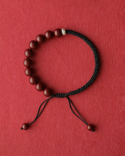 Retro New Chinese style purple gold sand cinnabar bracelet hand - woven bracelet - jewelry - weilin.com