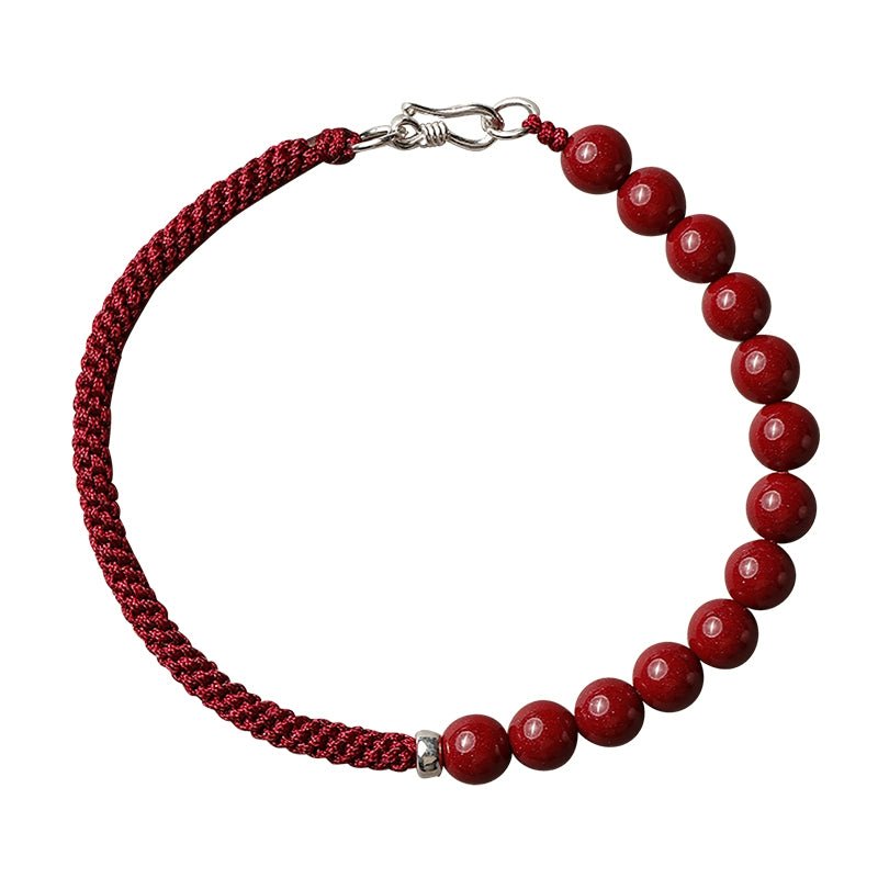 Retro New Chinese style purple gold sand cinnabar bracelet hand - woven bracelet - jewelry - weilin.com