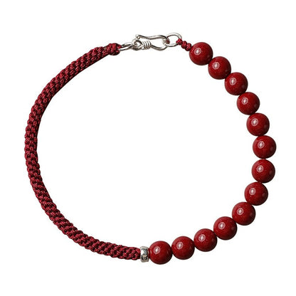Retro New Chinese style purple gold sand cinnabar bracelet hand - woven bracelet - jewelry - weilin.com