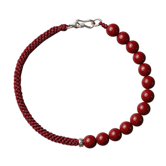 Retro New Chinese style purple gold sand cinnabar bracelet hand - woven bracelet - jewelry - weilin.com