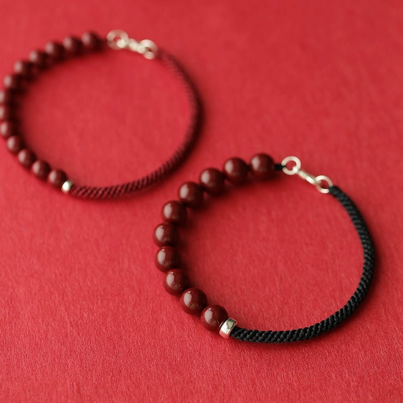 Retro New Chinese style purple gold sand cinnabar bracelet hand - woven bracelet - jewelry - weilin.com