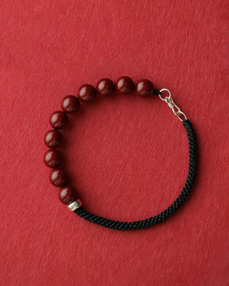 Retro New Chinese style purple gold sand cinnabar bracelet hand - woven bracelet - jewelry - weilin.com