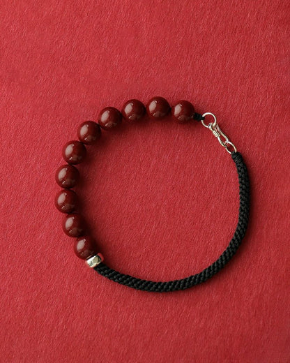 Retro New Chinese style purple gold sand cinnabar bracelet hand - woven bracelet - jewelry - weilin.com