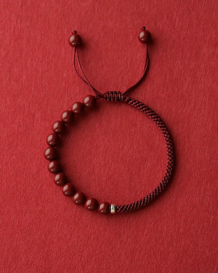 Retro New Chinese style purple gold sand cinnabar bracelet hand - woven bracelet - jewelry - weilin.com