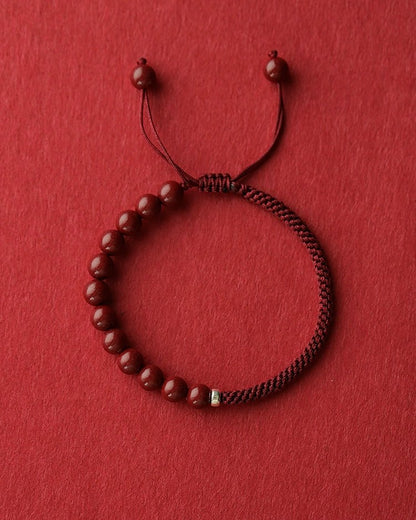 Retro New Chinese style purple gold sand cinnabar bracelet hand - woven bracelet - jewelry - weilin.com
