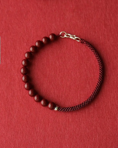 Retro New Chinese style purple gold sand cinnabar bracelet hand - woven bracelet - jewelry - weilin.com