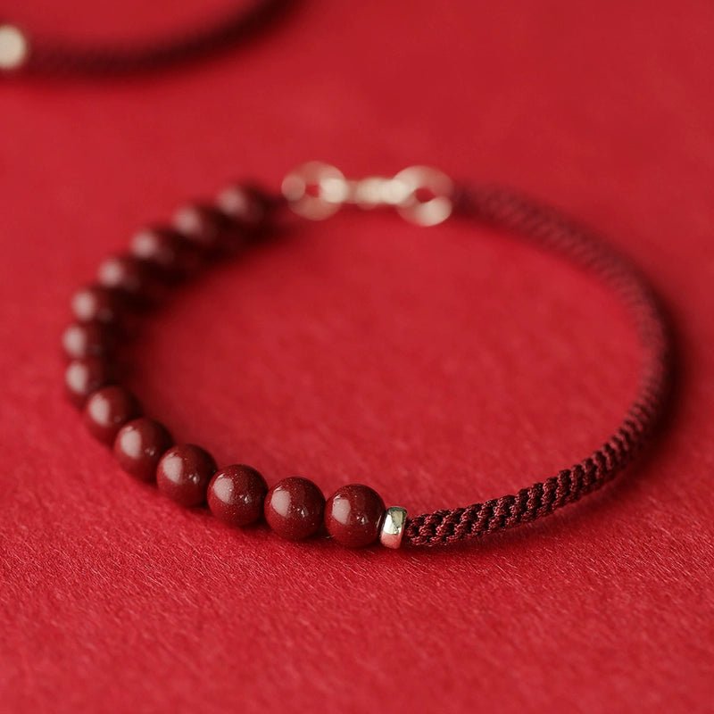 Retro New Chinese style purple gold sand cinnabar bracelet hand - woven bracelet - jewelry - weilin.com