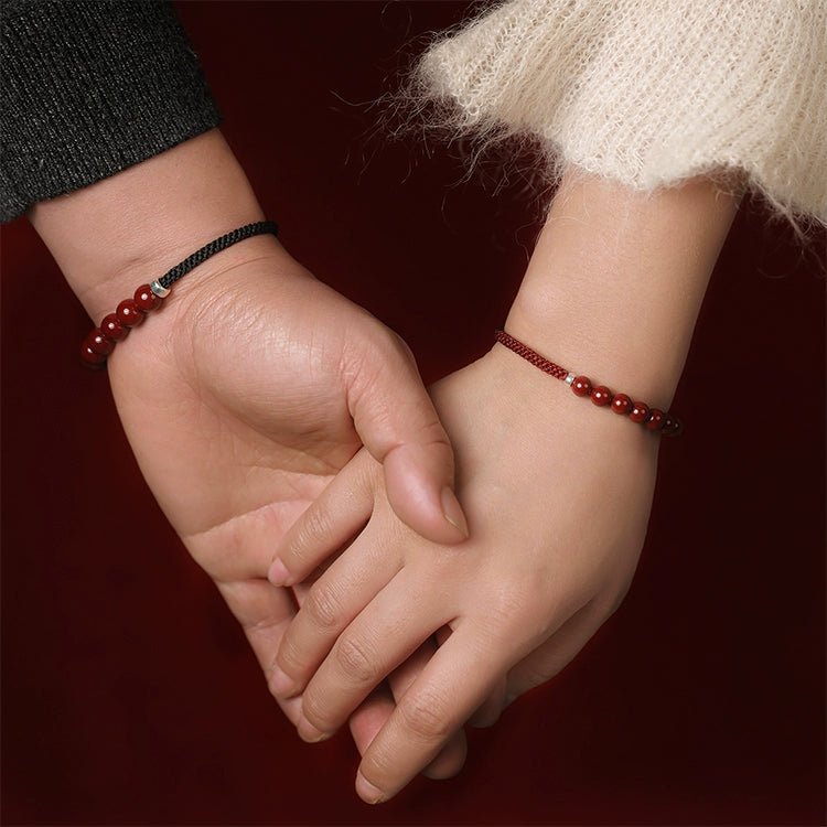 Retro New Chinese style purple gold sand cinnabar bracelet hand - woven bracelet - jewelry - weilin.com