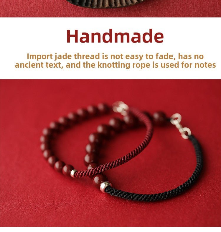 Retro New Chinese style purple gold sand cinnabar bracelet hand - woven bracelet - jewelry - weilin.com