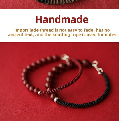 Retro New Chinese style purple gold sand cinnabar bracelet hand - woven bracelet - jewelry - weilin.com