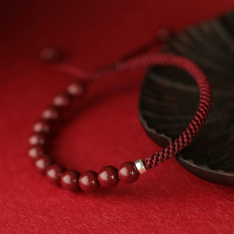 Retro New Chinese style purple gold sand cinnabar bracelet hand - woven bracelet - jewelry - weilin.com