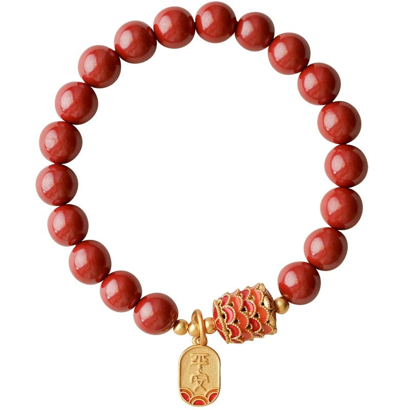 Retro palace Chinese style cinnabar bracelet emperor sand bracelet - jewelry - weilin.com