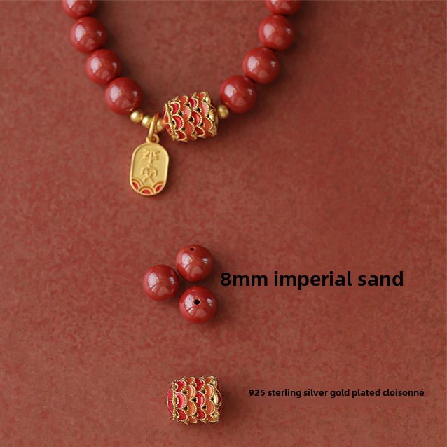 Retro palace Chinese style cinnabar bracelet emperor sand bracelet - jewelry - weilin.com