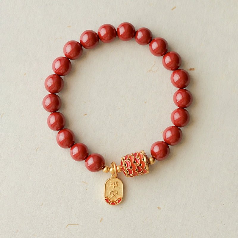 Retro palace Chinese style cinnabar bracelet emperor sand bracelet - jewelry - weilin.com