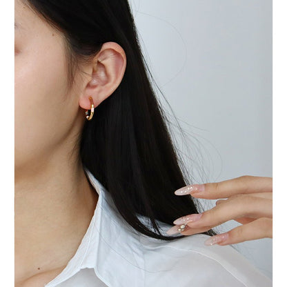 Retro personality colorful oil drip enamel earrings - jewelry - weilin.com