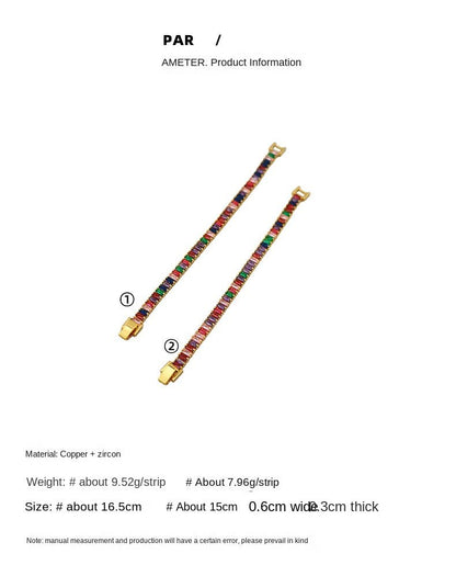 Retro Temperament Dopamine Zircon Bracelet - jewelry - weilin.com