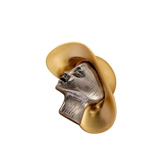 Retro unique personality contrast color straw hat girl brooch suit accessories for women - jewelry - weilin.com