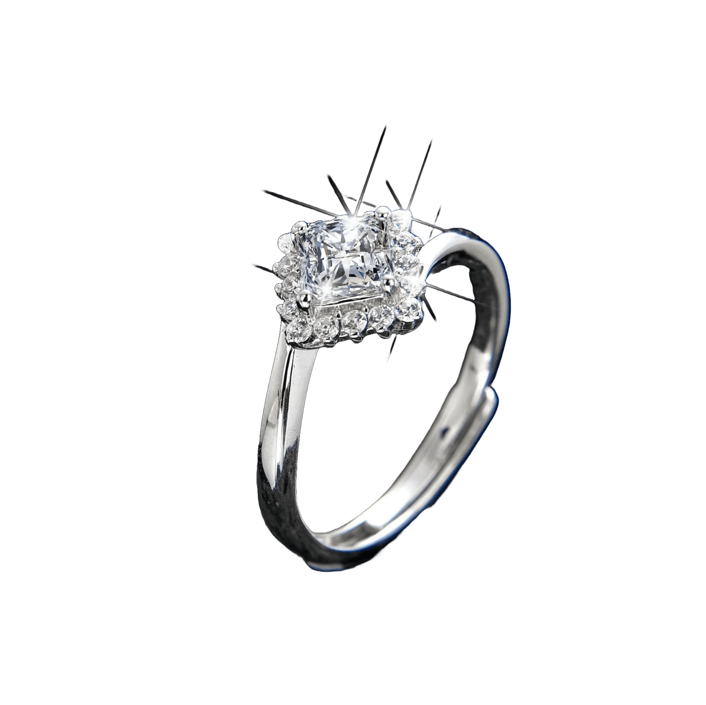 Rose Nebula Princess Square Zirconia Ring - jewelry - weilin.com