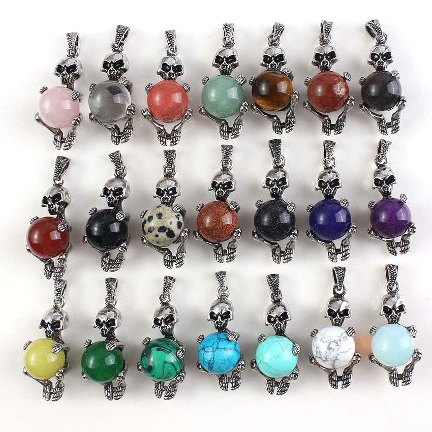 Round Bead Skull Pendant - jewelry - weilin.com