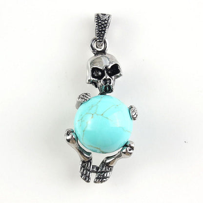 Round Bead Skull Pendant - jewelry - weilin.com